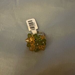 Charming Charlie Green and Gold Cluster Ring